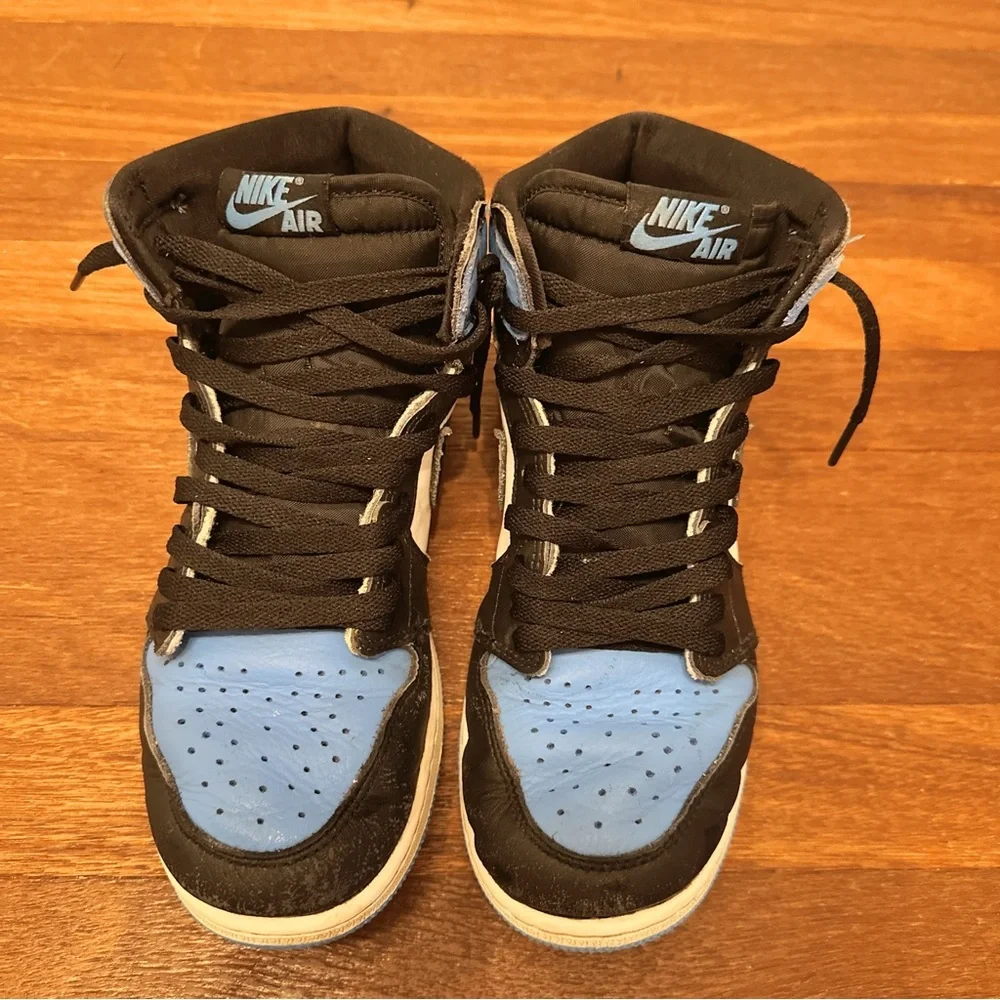 Nike Air Jordan 1 High FD1437-400 University Blue Black White Youth 7Y UNC Toe
